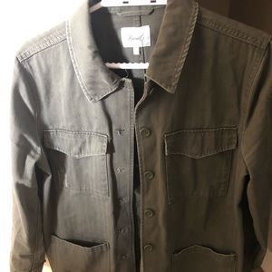 Army green button up light jacket!